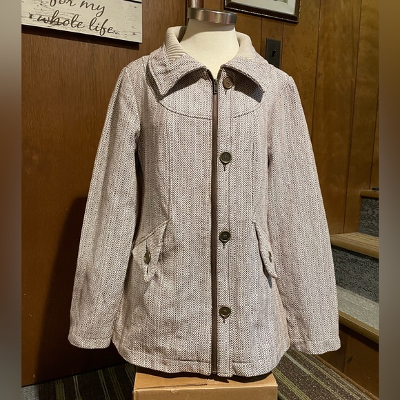 Anthropologie Tulle Coat Size L Lined ZipFront - Picture 11 of 14